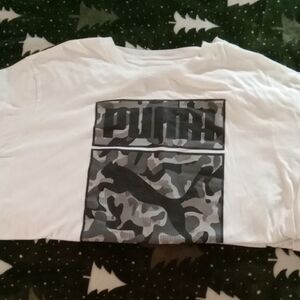 Puma White Camo Logo T-Shirt